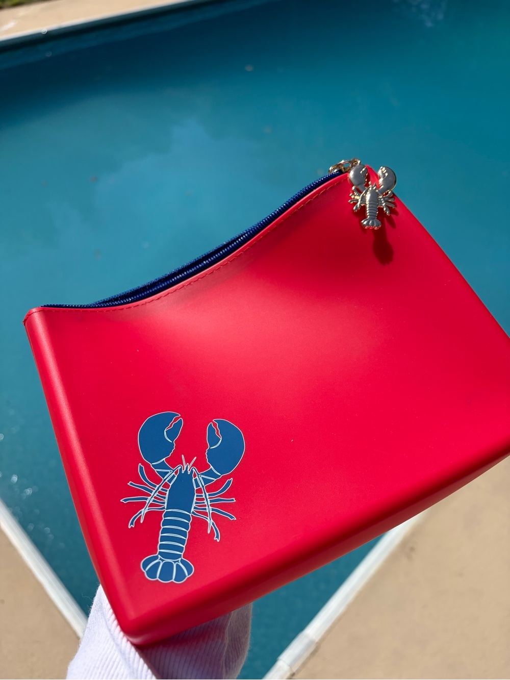 Red Lobster Graphic Cosmetic Pouch with Charm